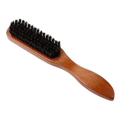 Abbildung von Bartbürste, Akozon Bart Pinsel, Afro Bürste Wildschweinborsten Sleek Bun Hair Brush Tail Comb Männer Professionelle Gesichts Rasierpinsel Schnurrbart Reinigung