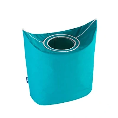 Abbildung von WENKO 62071100 Wäschesammler Donkey Wäschekorb, Fassungsvermögen 48 L, 54 x 31 cm, Petrol