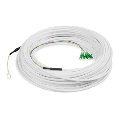 Abbildung von DIGITUS FTTH Drop Kabel Singlemode OS2 4 Fasern LC/APC Stecker biegeoptimiert G.657A2 LSZH 50 m Kabellänge Glasfaser Kabel, Fibre Optic Cable