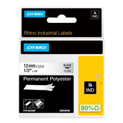 Abbildung von Dymo 622289 (12 mm) Schwarz bis transparent Tape