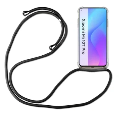 Abbildung von betterfon Xiaomi Mi 10T / Pro Handykette Smartphone Halskette Hülle mit Band Schnur Case zum Umhängen Handyhülle Kordel für Schwarz