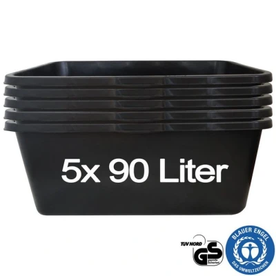 Abbildung von Hossi&#039;s Wholesale Mörtelkübel 10x Mörtelwanne 65L Pflanzwanne Tuppe Zementkübel Maurerkasten Garten, (10 tlg)