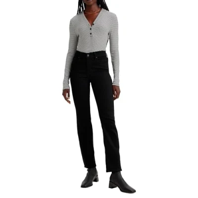Abbildung von Levi&#039;s 314 Shaping Straight Jeans Leg, Damen, Größe: 26x32, Soft black