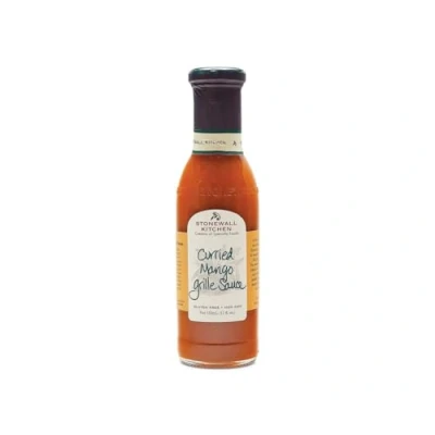 Abbildung von Stonewall Kitchen Curried Mango Grille Sauce, 330 ml Leicht scharfe, exotisch fruchtige BBQ Sauce mit Curry und Mango, ideal zu Hähnchen Reis