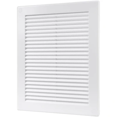 Abbildung von Vent Systems 200x250 mm Weiße Lüftungsabdeckung flache, rechteckig Lüftungsschlitze Integrierter Insektenschutz HVAC Lüftungsöffnungen für Badezimmer, Heimbüro