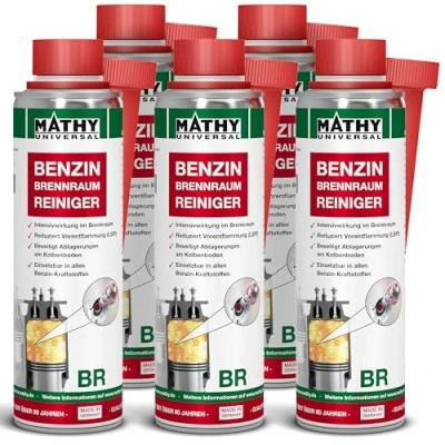 Abbildung von MATHY BR Brennraumreiniger Benzin, 5 x 250 ml Dose Benzin Additiv Kolbenring Reiniger geeignet für Downsizing Motoren Kraftstoffadditiv