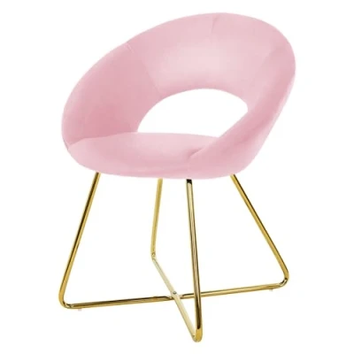Abbildung von ML Design Stuhl Samtstuhl Esszimmerstuhl &amp; Wohnzimmerstuhl mit goldenen Metallbeinen (1 St), Lounge Polsterstuhl 2er Set Clubsessel Esstisch Samt Rosa