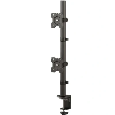 Abbildung von ONKRON Dual Monitor Halterung für 13 34 Zoll Bildschirme bis 8 kg (x2), Doppel Monitorhalterung 2 Monitore übereinander 75x75 / 100x100 VESA Tischhalterung schwenkbar neigbar drehbar Schwarz D208E