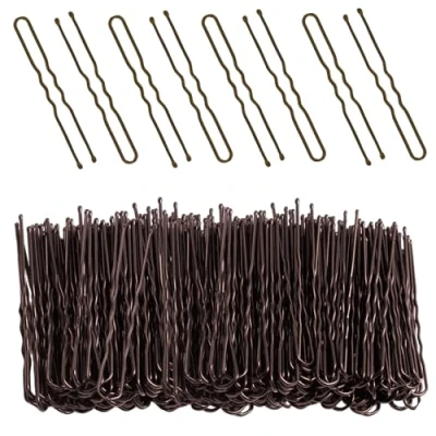 Abbildung von EUPSIIU 200 Stück Haarnadeln, U förmige 7cm Haarklammer, Metall Wellenform Haarklammern, Unsichtbare Haarnadel, Bobby Pins, Haarschmuck Friseursalon für Mädchen Haarzusätze (Braun)