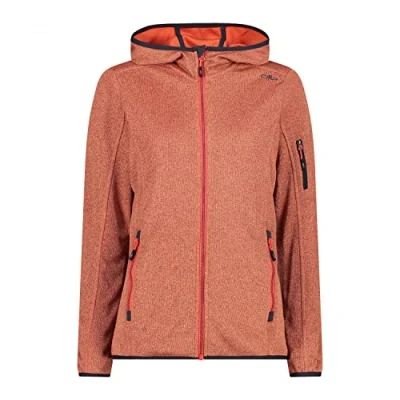 Abbildung von CMP Damen Knit Tech Jacke mit fester Kapuze, Campari Feuerzeug, D38