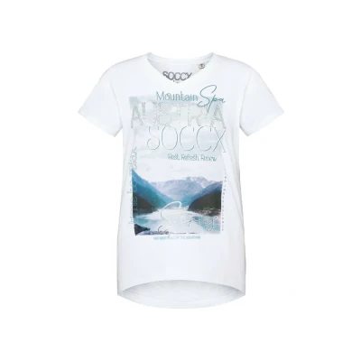 Abbildung von Soccx MIT Vausschnitt UND Photo Tshirt print, Damen, Größe: Large, Opticwhite