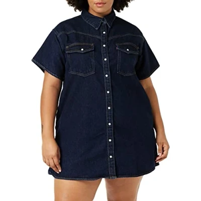 Abbildung von Levi&#039;s Damen Plus Size Elowen Western Dress Indigo Rinse Gr.XL