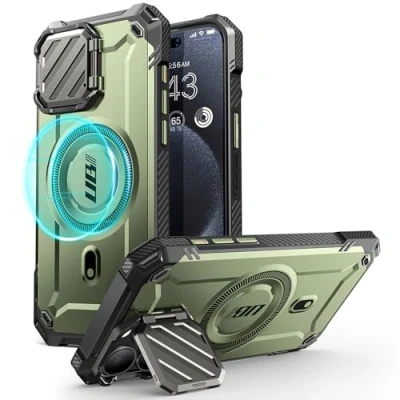 Abbildung von SUPCASE UB Mag XT Hülle für iPhone 15 Pro Max 6,7 Zoll (2023) mit Kameraschutz, [Kompatibel MagSafe] Robuste Schutzhülle integriertem Ständer (Guldan)