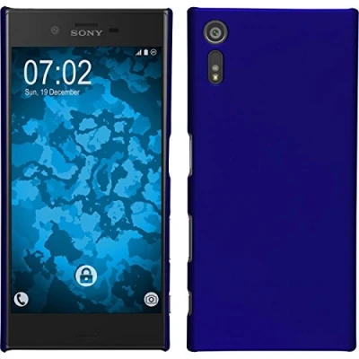 Abbildung von PhoneNatic case kompatibel mit Sony Xperia XZ Hülle blau gummiert Hard + 2 Schutzfolien