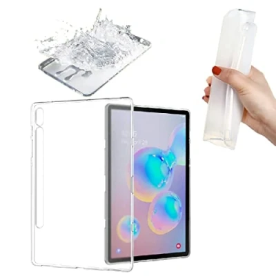 Abbildung von Wigento Für Samsung Galaxy Tab S7 S8 Transparent Tablet Tasche Hülle Case TPU Silikon dünn