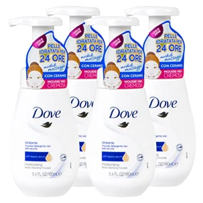 Abbildung von Dove Feuchtigkeitsspendende Gesichtsreinigungsmousse für trockene Haut 4 Flaschen à 160 ml