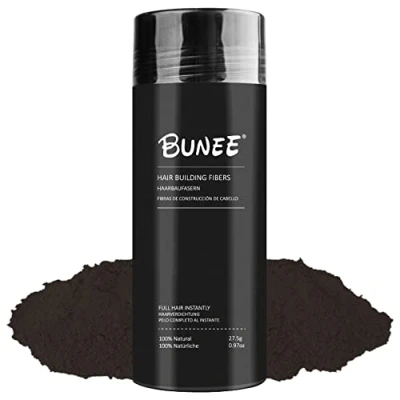 Abbildung von Streuhaar zur Haarverdichtung Schütthaar, um den Haarmangel sofort zu verbergen Haarpuder 100% natürlicher Baumwolle für Männer und Frauen (Dunkelbraun 27.5g)
