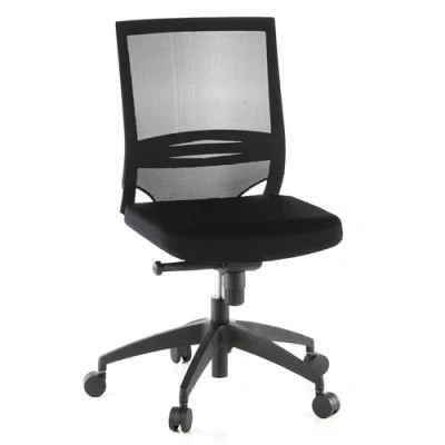 Abbildung von hjh OFFICE 657210 Profi Bürostuhl Porto ECO Stoff/Netz Schwarz Drehstuhl ergonomisch ohne Armlehnen, Lordosenstütze verstellbar