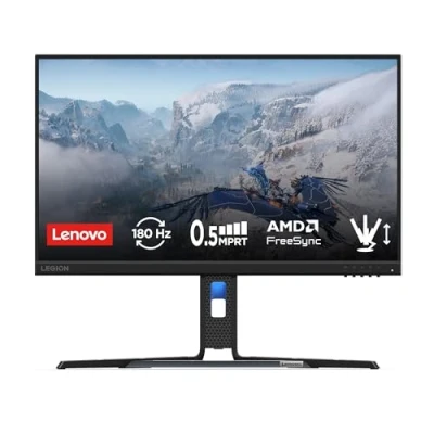 Abbildung von Lenovo Legion R24e Gaming Monitor 23,8 Zoll (63,8 cm) (FHD, IPS, 180 Hz, 0,5 ms, HDMI+DP, HDMI Kabel, AMD FreeSync) Neigungsverstellung Schwarz