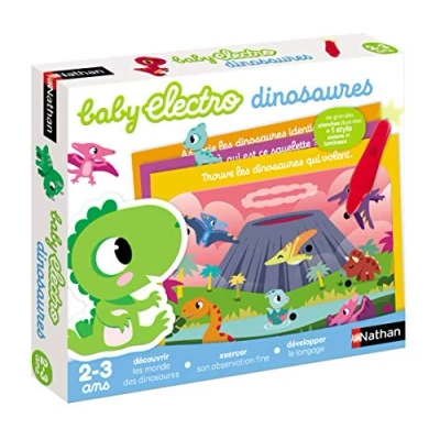 Abbildung von Nathan 31623 Dino Baby Electro Dinosaurier Selbstkorrigierendes elektronisches Lernspiel für Kinder ab 2 Jahren, Mehrfarbig, S
