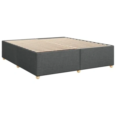 Abbildung von vidaXL Bettgestell mit Kopfteil, Bettrahmen Lattenrost, Bett Polsterbett Stützbeinen, Schlafzimmerbett Doppelbett, Dunkelgrau 200x200cm Stoff