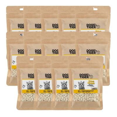 Abbildung von Adult Katzen Snacks mmmh mmmh, Leckerlies, 99% Gefriergetrocknete Hühnchenbrustfilet, Huhn, 14x 30g 0,5cm Würfel
