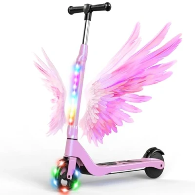 Abbildung von SISIGAD E Scooter Kinder für 6 10 Jahre, Roller 5.3 Zoll Kinderroller mit Blinkende LED Leuchten &amp; 3 Einstellbare Höhe, Elektroroller 45W Motor Max 10km/h, Maximale Belastung 70kg