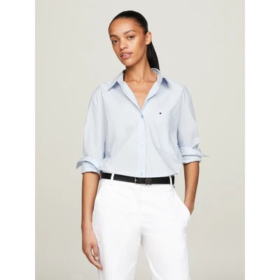 Abbildung von Tommy Hilfiger Hemdbluse &quot;SOLID COTTON EASY FIT SHIRT&quot;, mit Brusttasche