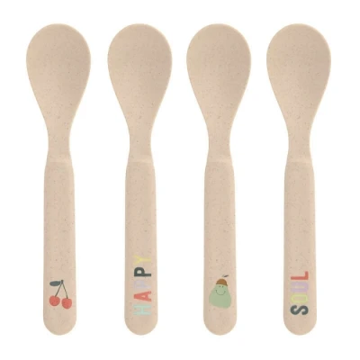 Abbildung von LÄSSIG Kinder Löffel Set (4 Stk.) Kinderbesteck ohne Melamin, BPA frei, für Spülmaschine und Mikrowelle/Spoon Happy Fruits Cherry