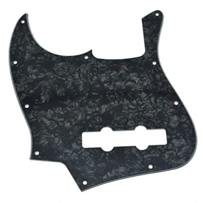 Abbildung von KAISH Lefty Schlagbrett für Jazz J Bass, 4 Saiten, Linkshänder, Schwarz / Perle