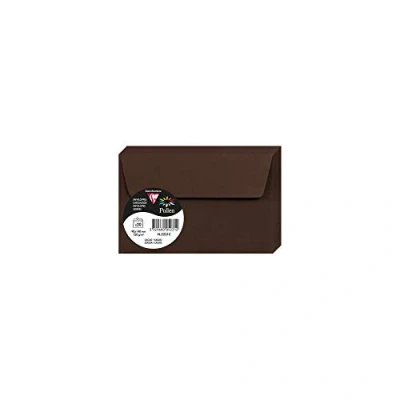Abbildung von Clairefontaine 5231C Packung mit 20 Umschläge Pollen, 9x14cm, 120g, selbstklebend, ideal für Ihre Einladungen und Korrespondenz, Kakaobraun, 1 Pack
