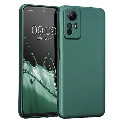 Abbildung von kwmobile Handyhülle kompatibel mit Xiaomi Redmi Note 12S Hülle weiche Silikon Case metallisch schimmernd in Metallic Petrol