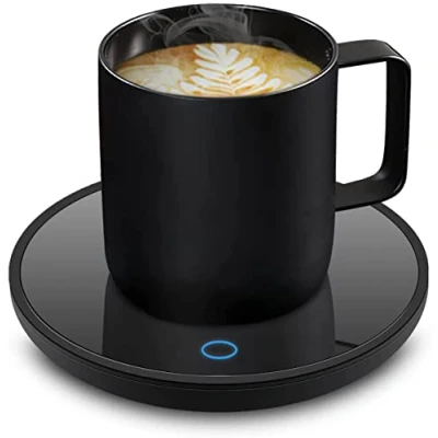 Abbildung von Lesipee Kaffeebecherwärmer, Elektrischer Kaffeewärmer Candle Wärmer Tassenwärmer, Intelligenter Kerzenwärmer mit automatischer Abschaltung für Büroschreibtisch, Büro Gadgets Kaffee Geschenk
