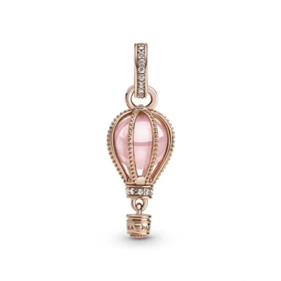 Abbildung von PANDORA Moments 789434C01 Funkelnder rosafarbener Heißluftballon Charm Anhänger in 14 Karat rosévergoldeter Metalllegierung 10,2x19,6x10,2 mm (T/H/B)