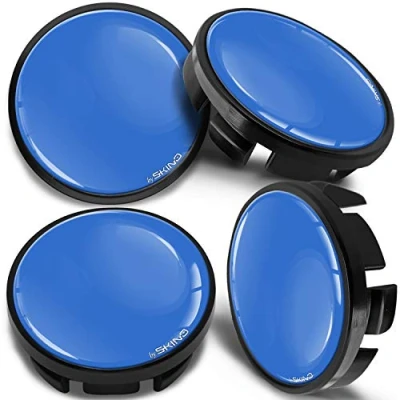 Abbildung von SkinoEu 4 x 65mm Nabendeckel Felgendeckel Radnabenabdeckung Nabenkappen Felgenkappen Radkappen Alufelgen Kompatibel mit VW 3B7 601 171 / 6U7 Blau CV 6