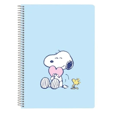 Abbildung von SNOOPY Love Notizbuch, Viertel, 80 Blatt, Hardcover, 1Design, ideal für Kinder verschiedener Altersgruppen, bequem und vielseitig, Qualität Widerstandsfähigkeit, 15,5 x 22 cm, hellblau, M, Casual