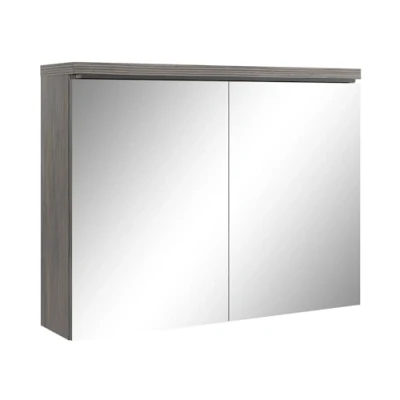 Abbildung von Badplaats B.V. Spiegelschrank Paso 80cm Eiche Grau Schrank Spiegel Badezimmer Badmöbel Set Hängeschrank