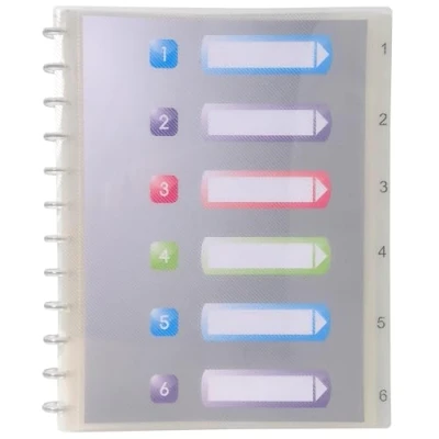 Abbildung von Exacompta 86320E 4er Pack Ringmappe mit 30 abnehmbaren genarbten Hüllen, 60 Ansichten für DIN A4 6 Trennblättern transparent Spiralmappe Ringbuchmappe Aktenhülle