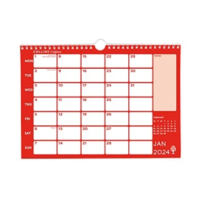 Abbildung von Collins Colplan 2024 Terminplaner A4 Wiro Monatlicher Memo Kalender Geschäftsplaner und Organizer Januar bis Dezember Monatlich CMCA4 24