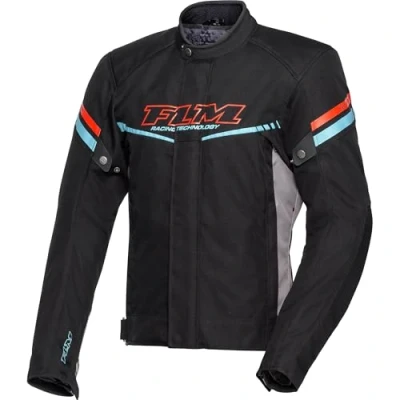 Abbildung von FLM Traction Textiljacke schwarz/rot 3XL Herren