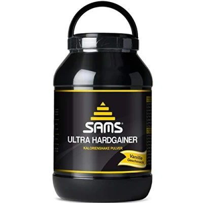 Abbildung von 5000 Kalorien pro Tag Mass Weight Gainer mit Whey Protein Isolat Pulver Aufbaunahrung für maximale schnelle Gewichtszunahme Muskelaufbau &amp; Masseaufbau SAMS Ultra Hardgainer (Vanille)