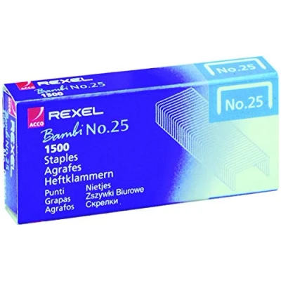 Abbildung von Rexel 5020 Nummer 25, Heftklammern 4 mm, 1500 Stück, silber