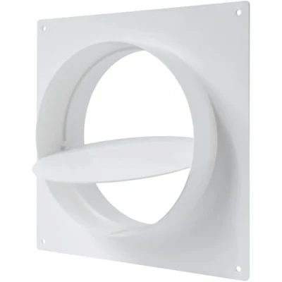 Abbildung von Vent Systems 150 mm Lüftungskanalverbinder Flansch gerade Lüftungsrohr Kunststoff Kanalverbinder Platte für Kühlung Heizung Lüftungssystem HVAC 15 cm mit Ventil