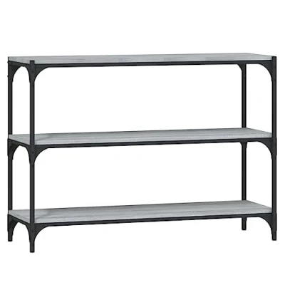 Abbildung von vidaXL Bücherregal, Bücherschrank mit viel Stauraum, Standregal für Wohnzimmer Büro, Lagerregal Regal, Industrie Stil, Grau Sonoma Holzwerkstoff Stahl