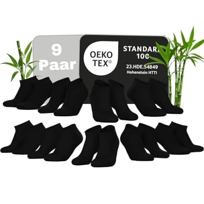 Abbildung von MEDOLY Bambus Sneaker Socken (9 Paar) gegen Schweißfüße, ohne Gummibund, mit 70% Viskose Sneaeker Herren &amp; Damen