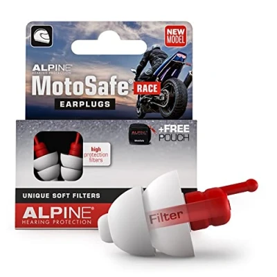 Abbildung von Alpine MotoSafe Race Gehörschutz Ohrstöpsel Rennstöpsel Verhindern Gehörschäden vom Motorradfahren Verkehr noch hörbar Bequemes hypoallergenes Material Wiederverwendbar