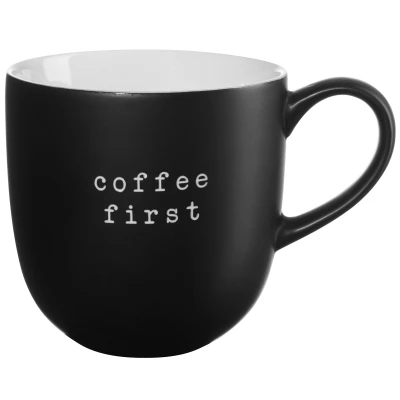 Abbildung von ASA hey! Henkelbecher coffee first schwarz 0,35l