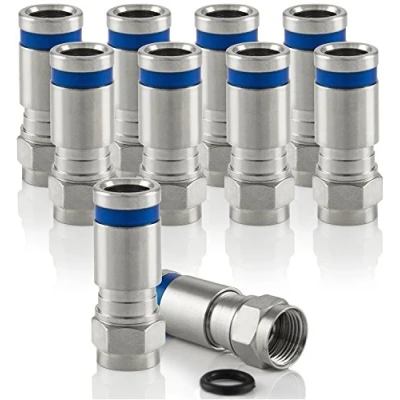 Abbildung von Poppstar SAT F Quick Mount Stecker Kabel, Kompressionsstecker, für Koaxial Antennen &amp; Satellitenkabel bis 7,5mm