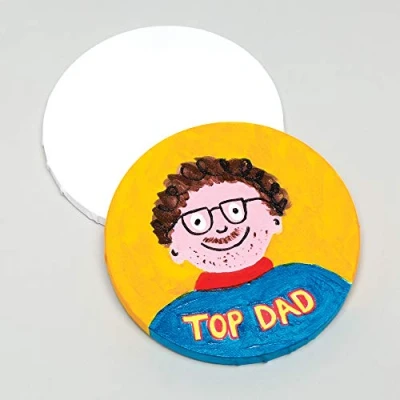 Abbildung von Baker Ross Kreisförmige Leinwände, Durchmesser 20 cm, für Kunstprojekte von Kindern (2 Stück)