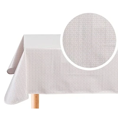 Abbildung von Wachstuch Tischdecke Abwaschbar Eckig 140 x 180 cm Beige